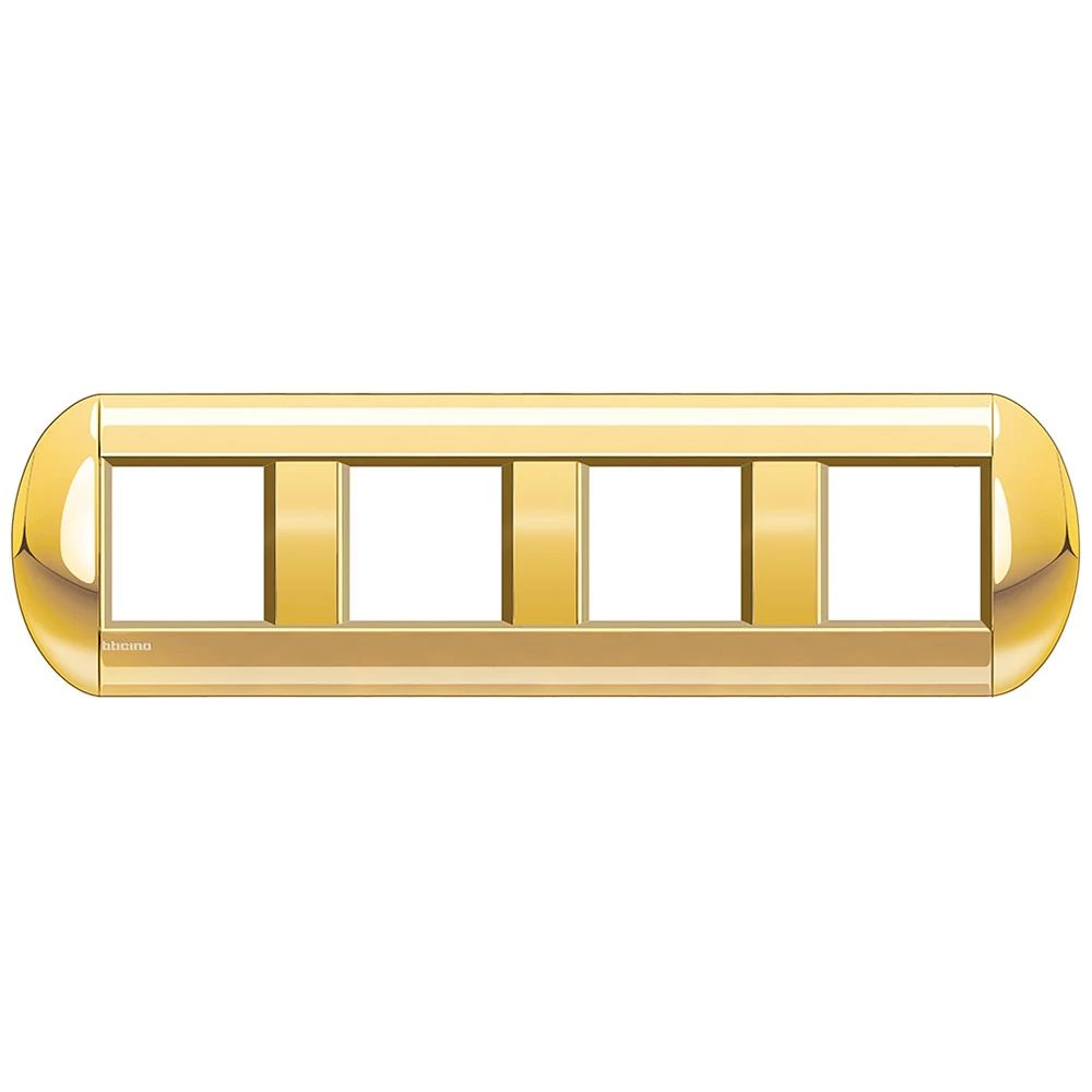  артикул LNB4802M4OC название Рамка 4-ая (четверная) овальная, цвет Золото, LivingLight, Bticino