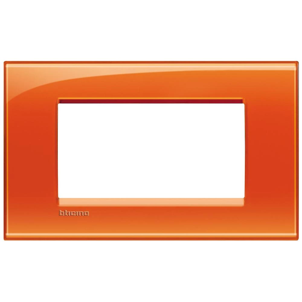  артикул LNA4804OD название Рамка итальянский стандарт 4 мод прямоугольная, цвет Оранжевый, LivingLight, Bticino