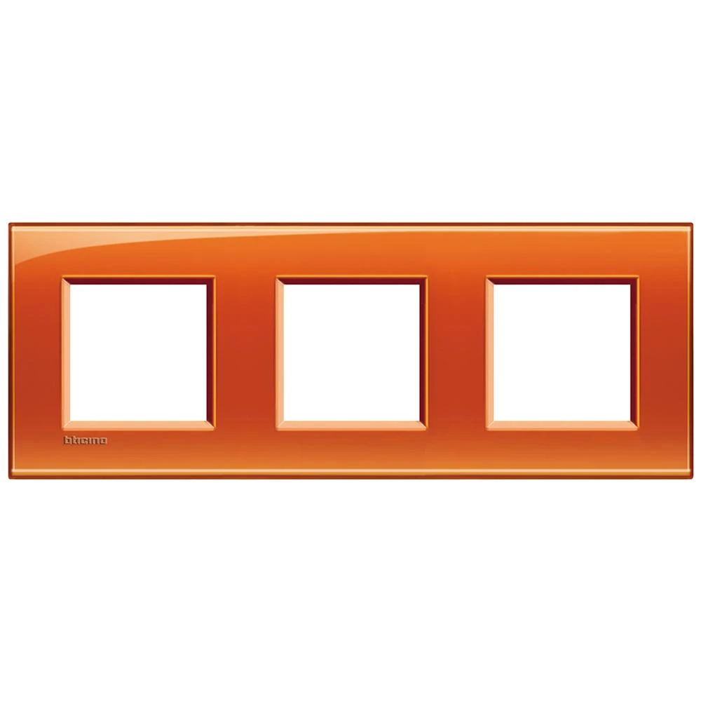  артикул LNA4802M3OD название Рамка 3-ая (тройная) прямоугольная, цвет Оранжевый, LivingLight, Bticino
