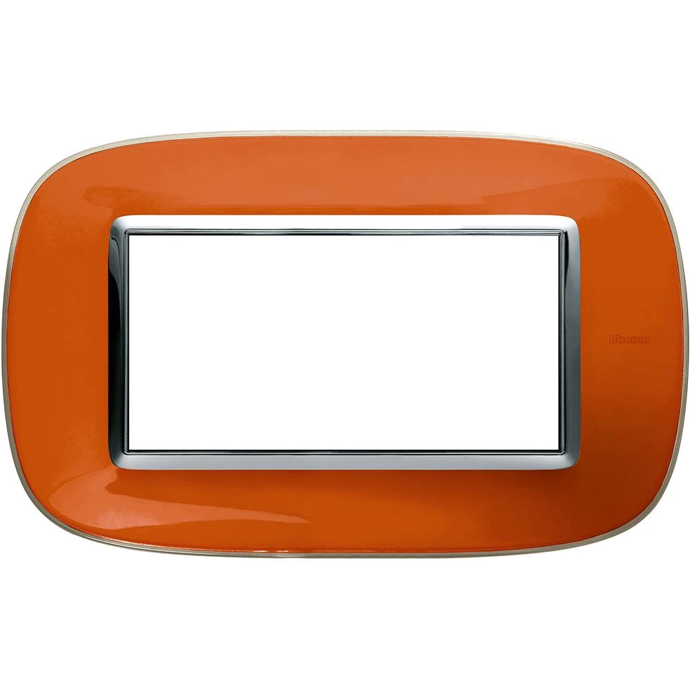  артикул HB4804DR название Рамка итальянский стандарт 4 мод эллипс, цвет Апельсиновая карамель, Axolute, Bticino