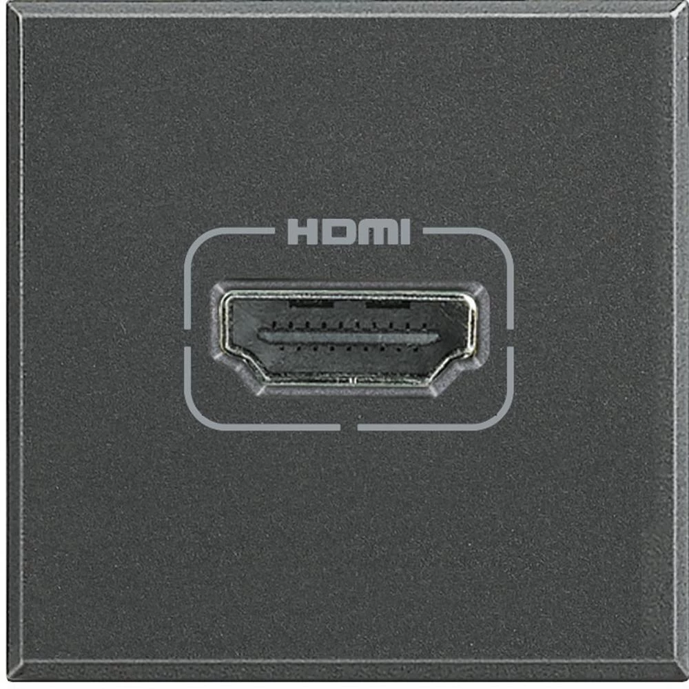  артикул HS4284 название Розетка HDMI, цвет Темный, Axolute, Bticino