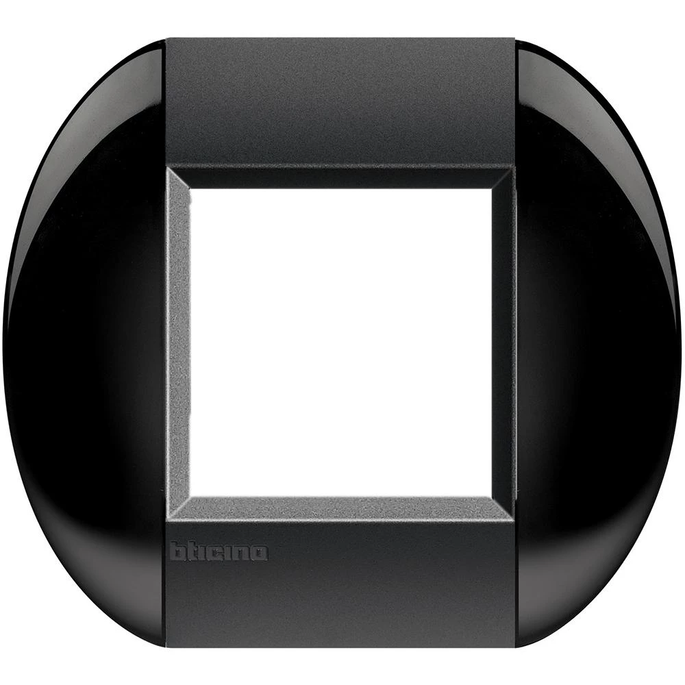  артикул LNB4802SM название Рамка 1-ая (одинарная) овальная, цвет Черный, LivingLight, Bticino