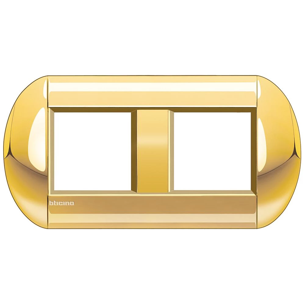  артикул LNB4802M2OC название Рамка 2-ая (двойная) овальная, цвет Золото, LivingLight, Bticino