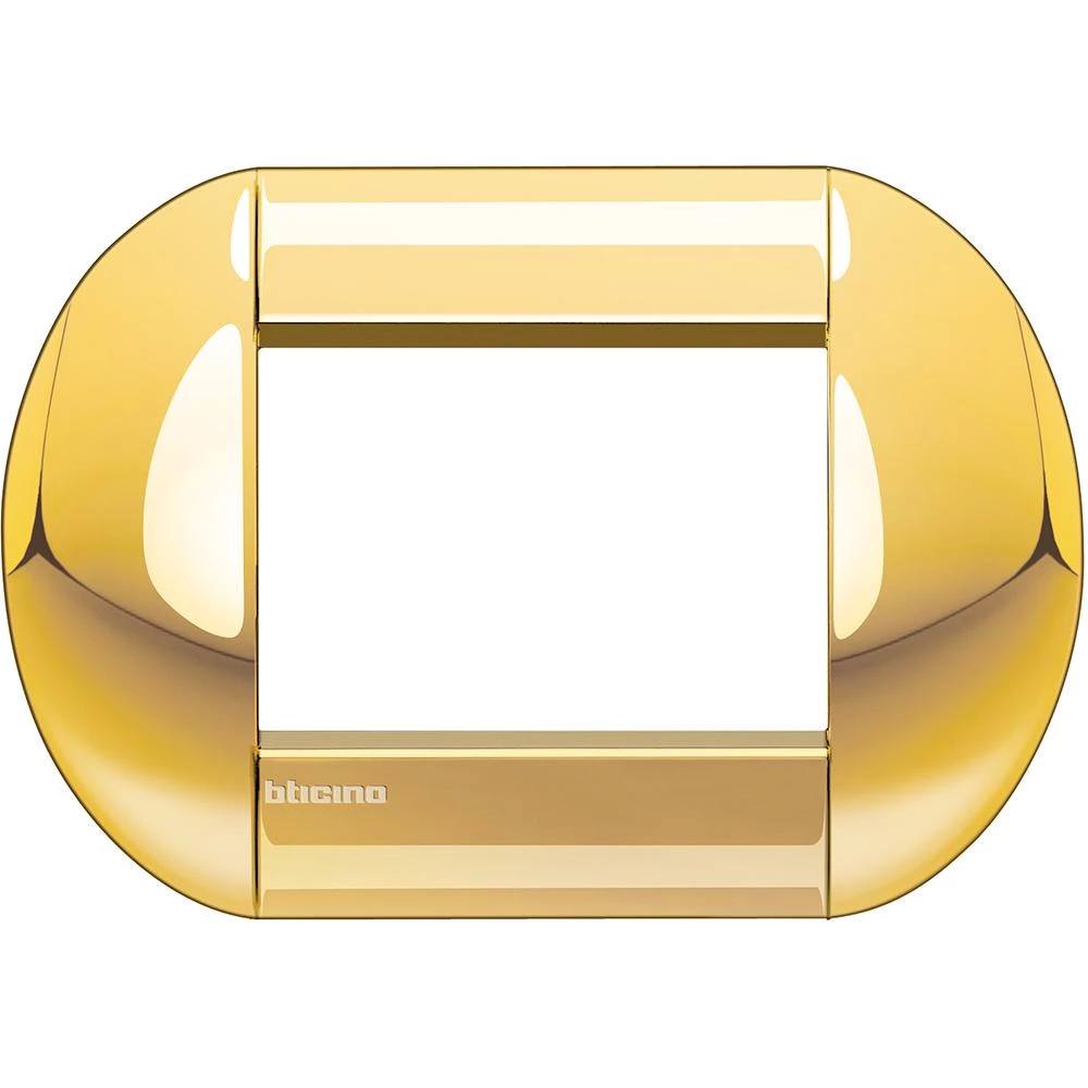  артикул LNB4803OC название Рамка итальянский стандарт 3 мод овальная, цвет Золото, LivingLight, Bticino