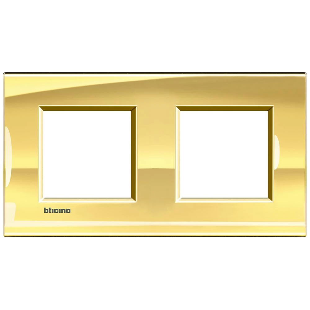  артикул LNA4802M2OA название Рамка 2-ая (двойная) прямоугольная, цвет Золото, LivingLight, Bticino