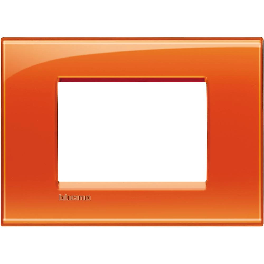  артикул LNA4803OD название Рамка итальянский стандарт 3 мод прямоугольная, цвет Оранжевый, LivingLight, Bticino