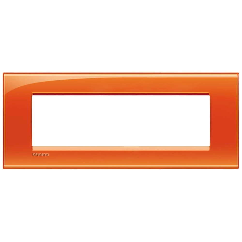  артикул LNA4807OD название Рамка итальянский стандарт 7 мод прямоугольная, цвет Оранжевый, LivingLight, Bticino