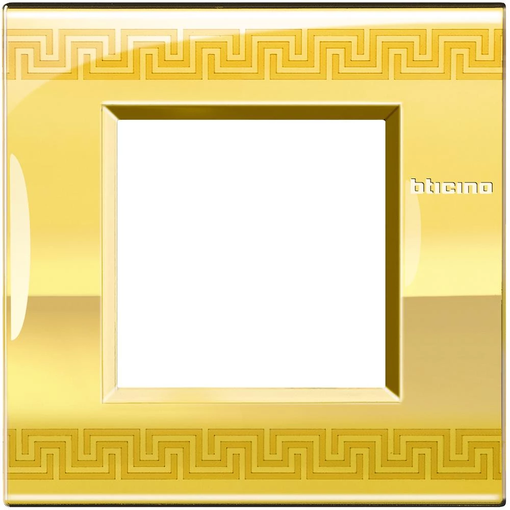  артикул LNC4802GK название Рамка итальянский стандарт 2 мод, цвет Орнамент, LivingLight, Bticino