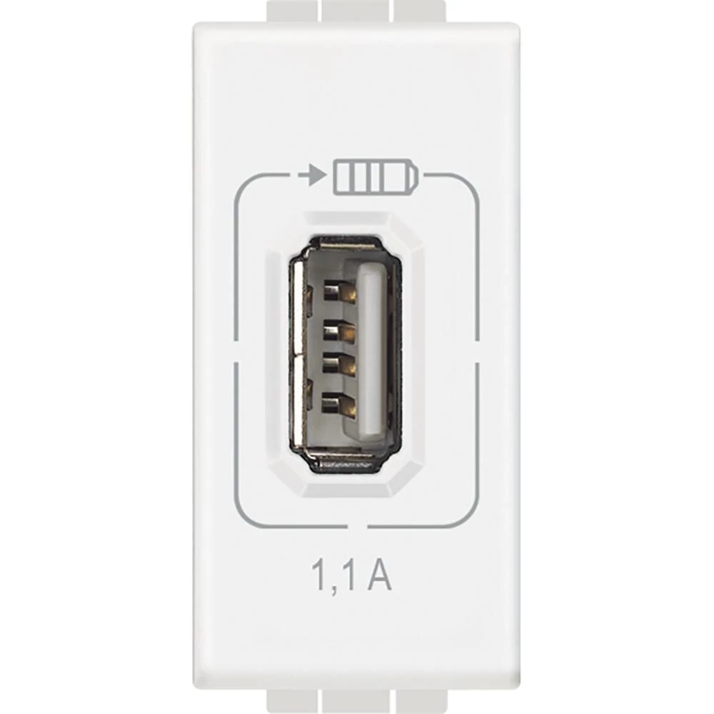  артикул N4285C1 название Установочный Розетка USB для зарядки, цвет Белый, Bticino LivingLight