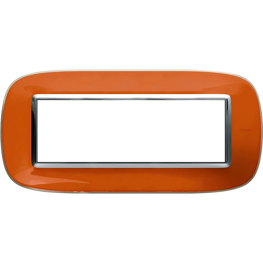  артикул HB4806DR название Рамка итальянский стандарт 6 мод эллипс, цвет Апельсиновая карамель, Axolute, Bticino