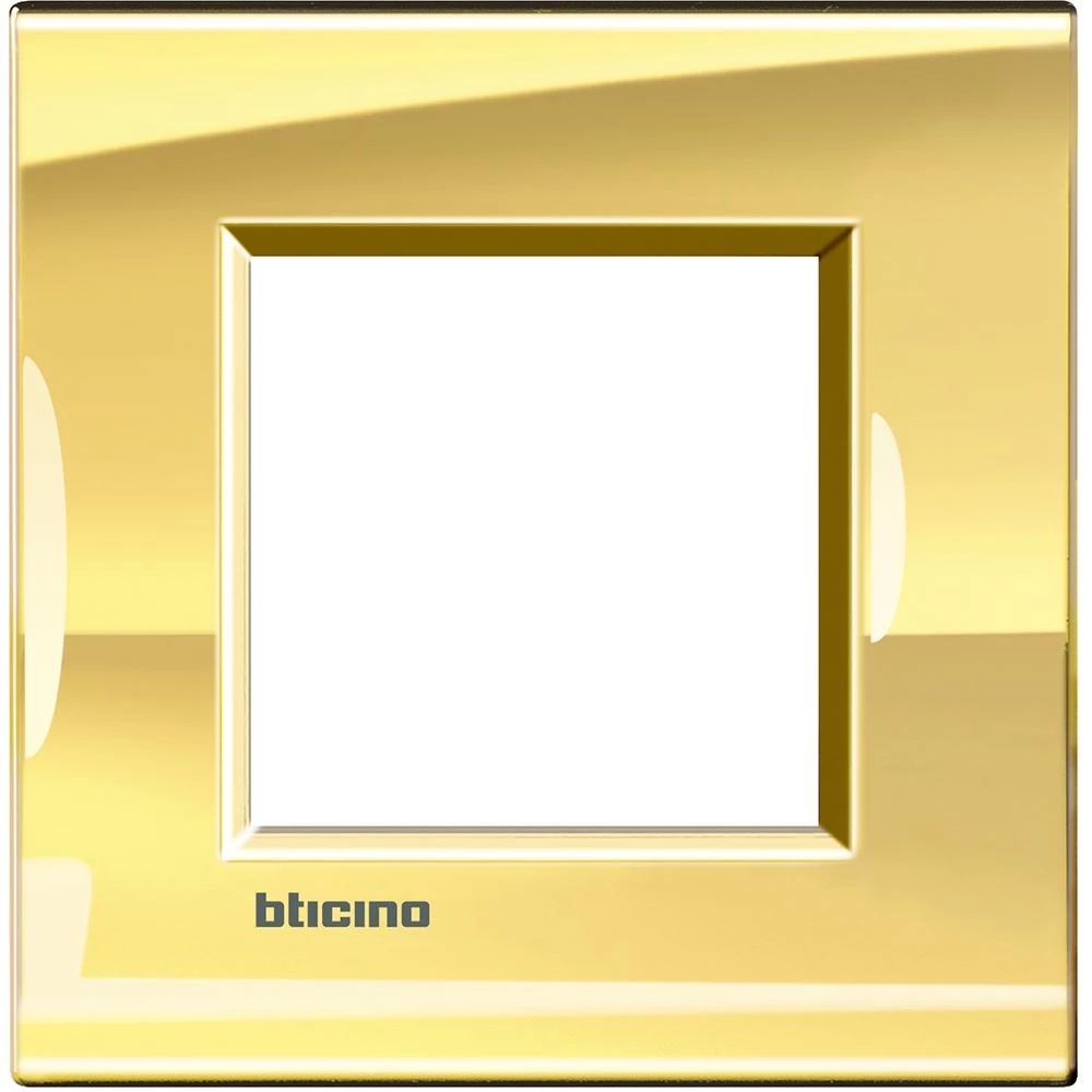  артикул LNA4802OA название Рамка 1-ая (одинарная) прямоугольная, цвет Золото, LivingLight, Bticino