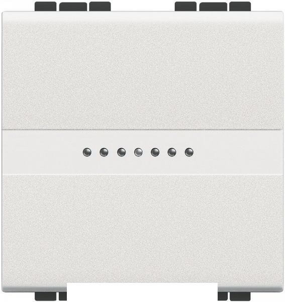  артикул N4055M2AN название Выключатель 1-клавишный, кнопочный (автомат клеммы) Axial, цвет Белый, Bticino LivingLight