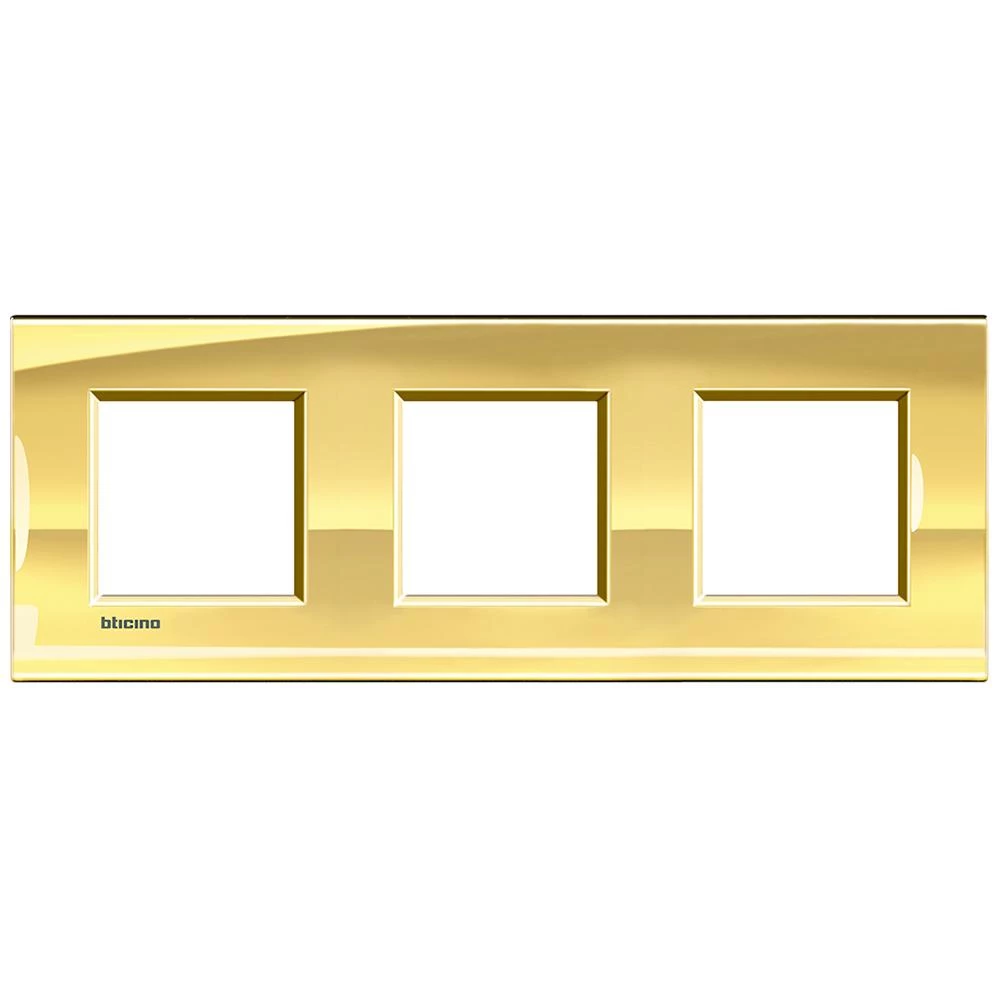  артикул LNA4802M3OA название Рамка 3-ая (тройная) прямоугольная, цвет Золото, LivingLight, Bticino