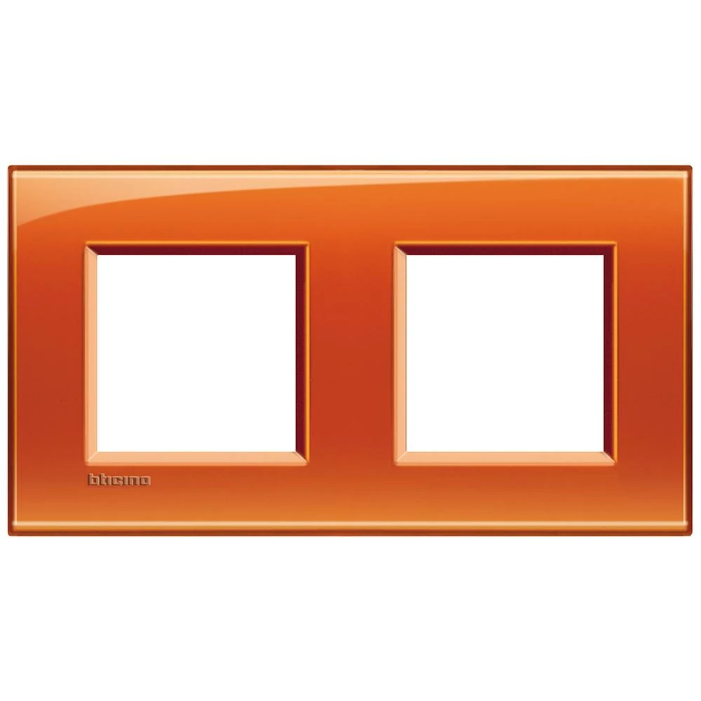  артикул LNA4802M2OD название Рамка 2-ая (двойная) прямоугольная, цвет Оранжевый, LivingLight, Bticino